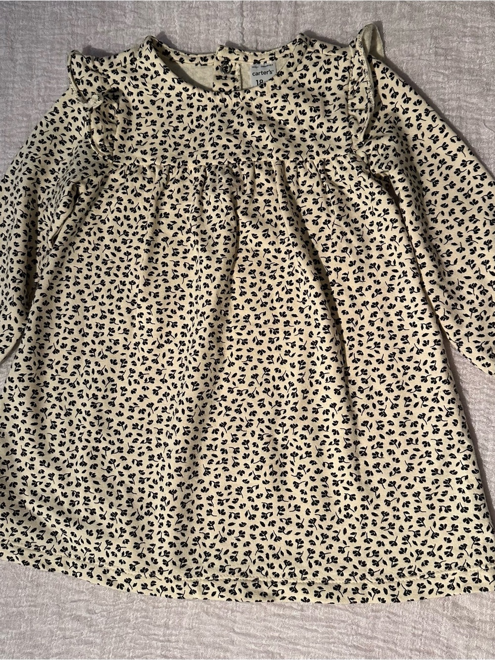 Carter’s Girls 18M Cream Black Floral Ruffle Dress